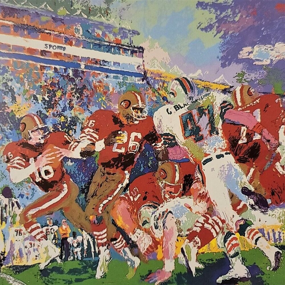 POST-SEASON FOOTBALL CLASSIC BY LeROY NEIMAN collectable Post Card - 1985